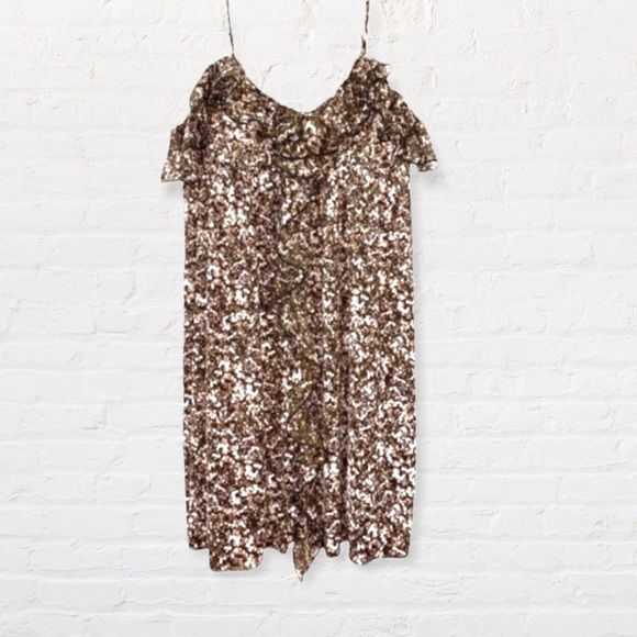 Candie's Dresses & Skirts - Candies Women’s XL Sundress Sleeveless Brown White Marled Ruffled Neckline Soft